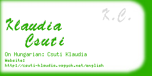 klaudia csuti business card